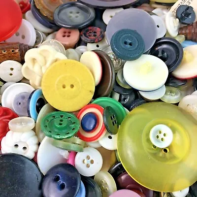 Lot 100 Vintage Estate Sale Buttons Various Sizes Shapes Colors Types Usable • $10.11