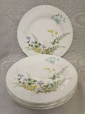 Four Mikasa Fine Ivory Forest D1055 Salad Plates Wildflowers • $32