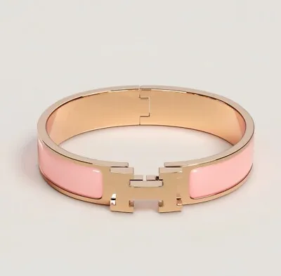 BNIB Hermes Clic H Bracelet RGHW Rose Candeur PM • $675