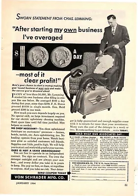 1964 Print Ad Von Schrader Mfg Co After Starting My Own Business I've Averaged • $11.99