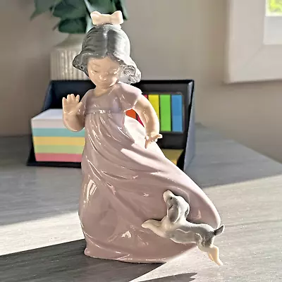 SWEET! NAO By Lladro Figurine Of A Young Girl & Her Puppy - Retired # 1028 • $80