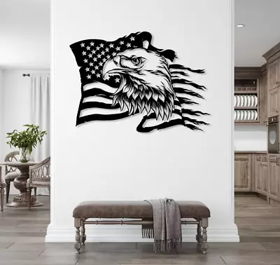 American Eagle Metal Wall Art American Flag Wall Decor US Large Metal Eagle • $28.99