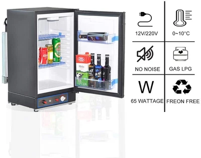 $378.98 • Buy SMAD 3-Way Refrigerator Propane Fridge LPG DC 12V AC 110V Mini Camper RV Fridge