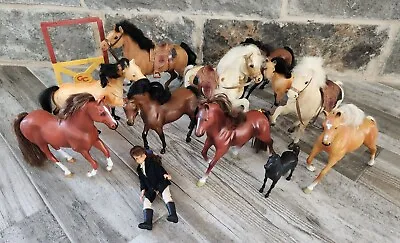 Lot Of 11 Vintage Toy Horses With Equestrian Rider Various Brands And Condition  • $22.80