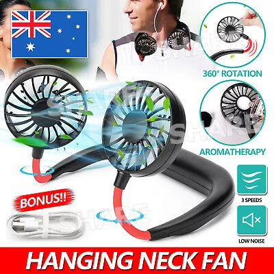 $14.95 • Buy Hanging Neck Fan Travel Portable USB Charging Fan Lazy Creative Sports Fan Tool