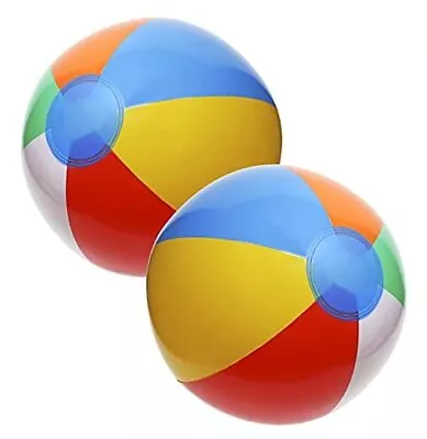 PENTA ANGEL Beach Balls 2PCS Inflatable/Blow Up Classic 12 Inch Rainbow Color • $15.08