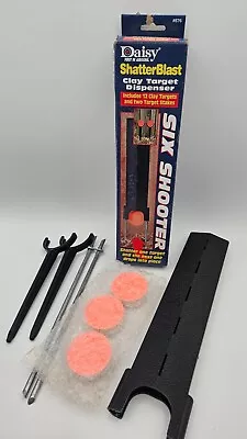 Vintage Daisy Shatter Blast Six Shooter & 12 Clay Target Disks (Open Box) • $14.99