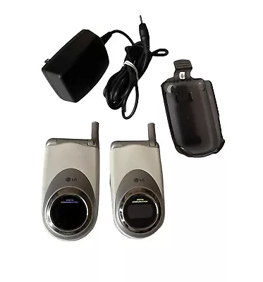 LG Flip Phone Cell Set Of 2 With Charging Adaptor Belt Clip 3G Qualcomm CDMA • $34.99