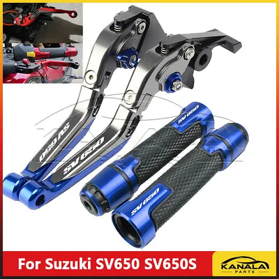 2PCS-For Suzuki SV650 SV650S Adjustable CNC Brake Clutch Lever Handle Grips Sets • $46.73