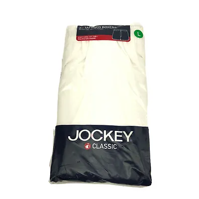 Vintage Jockey Boxer Shorts Men Large White Tapered 2 Pk Underwear 2004 New Y2K • $13.42