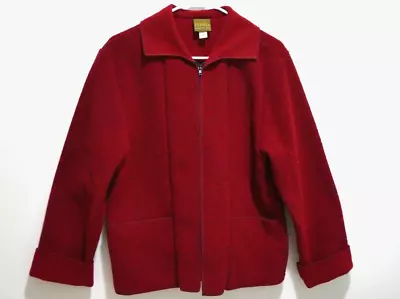 MARALYCE FERREE Women's Red Full Zip Jacket Long Sleeve Scarborough Maine • $28