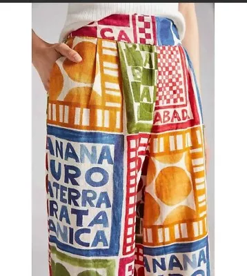 $89 • Buy Farm Rio Fruit Print  Pants Color Block Pants Sz S NEW