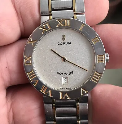 $599 • Buy CORUM ROMVLVS Romulus Quartz Watch 43.703.21 V400 Working Condition,35mm