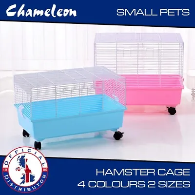 Deep Tray Hamster Cage With Wheels 2 Sizes And Multiple Colours • £25.85