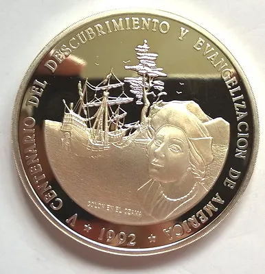 Dominican 1992 Columbus 100 Pesos 5oz Silver CoinProof • $328.50