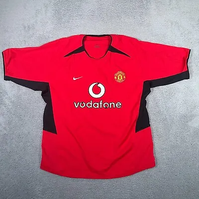 Nike Manchester United Shirt Adult Size Large Red Jersey Soccer Vodafone • $44.99