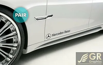2X Mercedes-Benz Logo Decal Sticker 11  Sport Racing Stripes Emblem • $11.99
