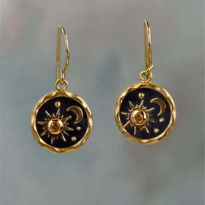 Fashion 925 Silver Moon Star Drop Earrings For Women Cubic Zirconia Jewelry Gift • $2.50