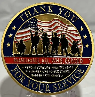 * “Thank You Veteran For Your Service”Military Challenge Coin Honoring Veterans • $5.95