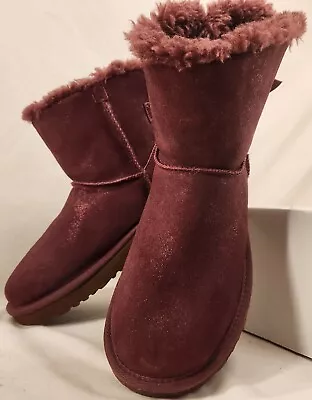 Women's Size 9 UGG Mini Bailey Bow Glimmer Boots 1125795 Purple • $39