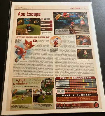 Ape Escape - Vintage Gaming Print Review / Poster / Game Room Wall Art - CLEAN • $9.75