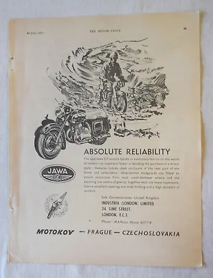 Jawa CZ Motorcycle Original Advertisement From A Magazine Motokov • $10