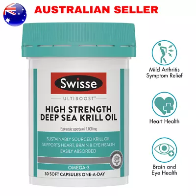 Swisse Ultiboost High Strength Deep Sea Krill Oil 30 Capsules Brain & Eye Health • $33.99