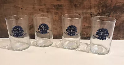 1950s Pabst Blue Ribbon Beer Lot Of Four Short Sampler Glasses • $39