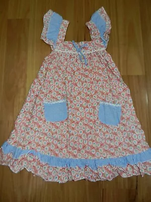 Girls Size 6 Dress Pink With Cherries & Flowers. Pockets. EUC • $8