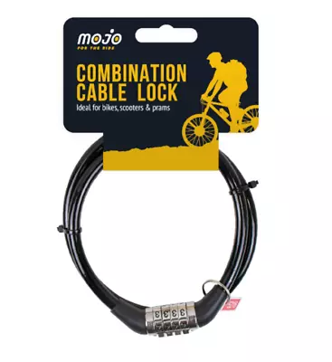 Combination Number Code Bike Lock Bicycle Cycle Steel Cable Black. Uk Safe • £3.39