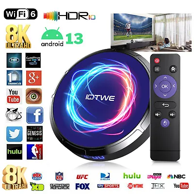 2024 Upgraded TV Box Android 13.0 Smart 5G WiFi6 8K UHD Media Stream Player NEW • £40.99