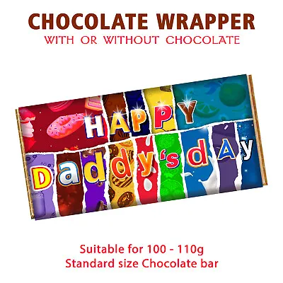 Happy Daddys Day Novelty Chocolate Bar Wrapper Gift Present Fathers Day Birthday • £1.99
