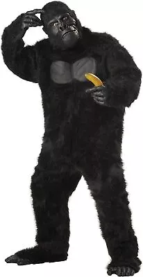 Gorilla Deluxe Black Jungle Safari Animal Fancy Dress Up Halloween Adult Costume • $102.83