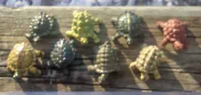 Vintage 1994 Realistic Mini Turtles Tortoise -Replica Lot Of 8 Rubber Plastic 1  • $18