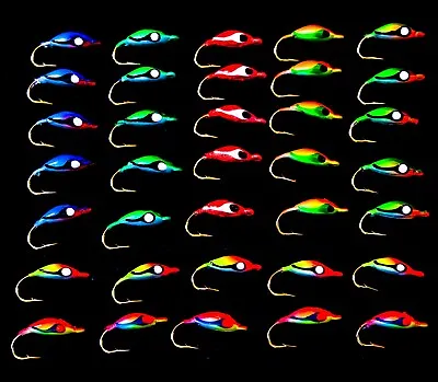 5*moon Glow*ice Fishing Jigs* Size #10 Hook*hand Made & Painted Pick Your Color • $9.99