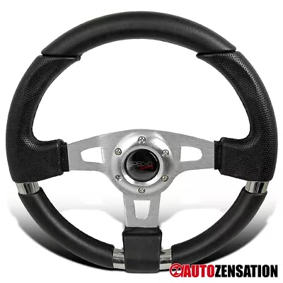 340MM Racing Sport Aluminum Steering Wheel With Black PVC Leather+Stitching • $29.99