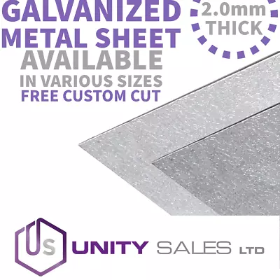 2.0mm GALVANIZED METAL SHEET - VARIOUS SIZES AVAILABLE - FREE CUSTOM CUT • £5.25