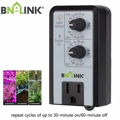 BN-LINK Mechanical Timer Repeatable W/ Light Sensor 24H ON OFF For Hydroponics • $26.99