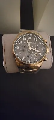 New Authentic Michael Kors Gage Gold Black Chronograph Men's Mk8361 Watch • $190