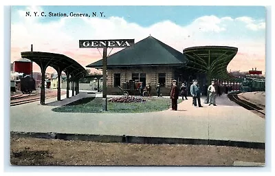 N.Y.C. NYC Station Geneva NY New York Train Railroad Depot Postcard B2 • $5.99