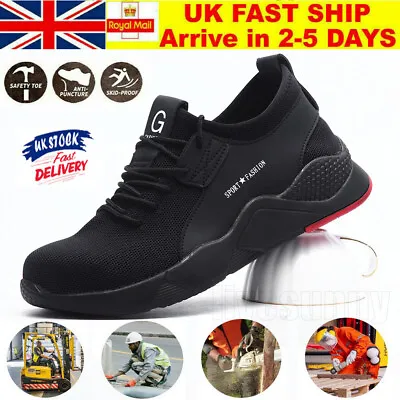 Lightweight Men & Women Safety Trainers Steel Toe Cap Work Boots Running Shoes • £14.99