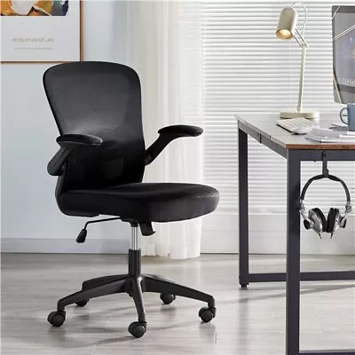 Home Office Chair Computer Mesh Desk Chair With Adjustable Arms And Height Black • £46.99