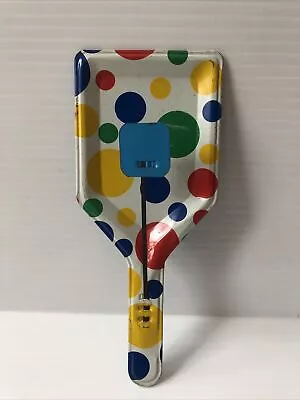 Vintage Toy  Tin Multi-Color Polka Dot Noise Maker Plate Paddle Style • $16.99