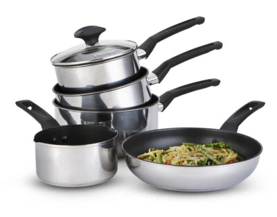 £89.10 • Buy Prestige Cookware Set In Stainless Steel With Milk Pan - Non Stick - Pack Of 4