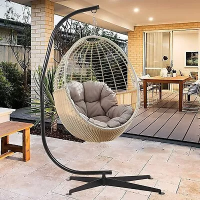 XXL Large Hammock Chair Stand  Metal C-Stand Hanging Egg Chair Stand Hook Suelo • £89.96