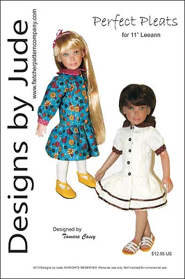 $12.95 • Buy Pleated Dress Doll Clothes Sewing Pattern 11  Leeann Dolls