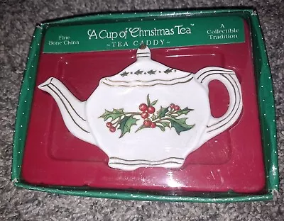 Walden House Press A Cup Of Christmas Tea - Tea Caddy Fine Bone China - CT130 • $19.99