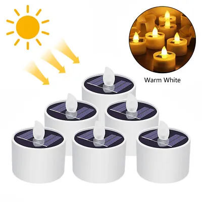 Solar Tea Light Led Candles Flameless Outdoor Waterproof Party Garden Home Decor • £6.18