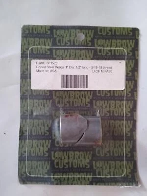$11.95 • Buy Lowbrow Customs Coped Steel Bungs 1  Dia. 1/2  Long - 5/16-18 Thread - 2 Pack