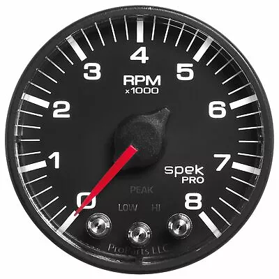 AutoMeter Spek-Pro 2-1/16in Analog 0-8000 Rpm Black In-Dash Tachometer P334328 • $275.61